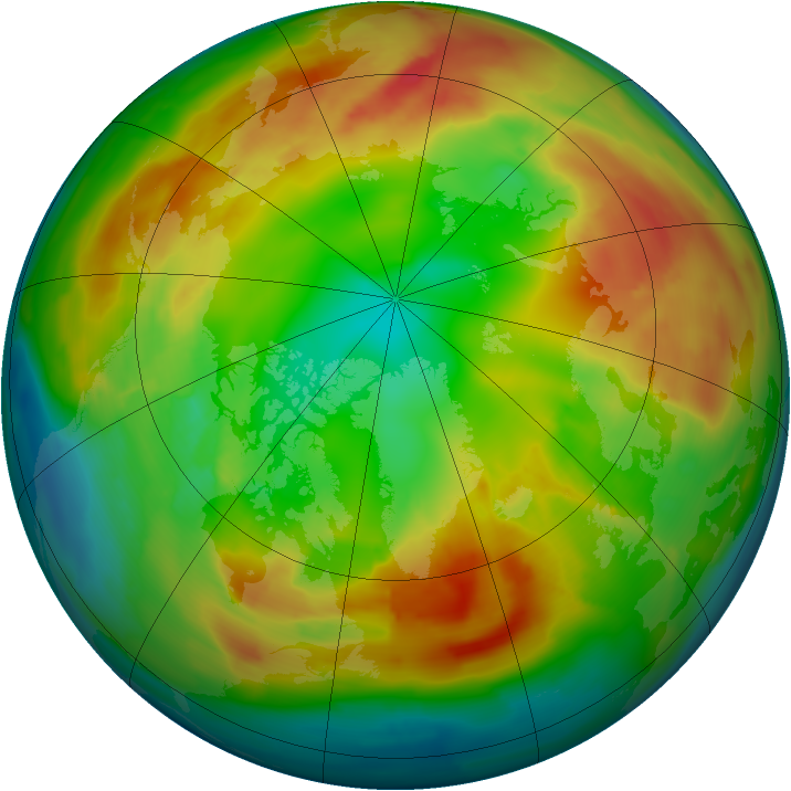 Arctic ozone map for 12 February 2011